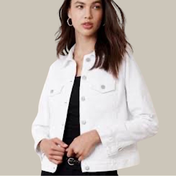 NWT BANANA REPUBLIC FACTORY WHITE DENIM JACKET SIZE XXL - Picture 2 of 12